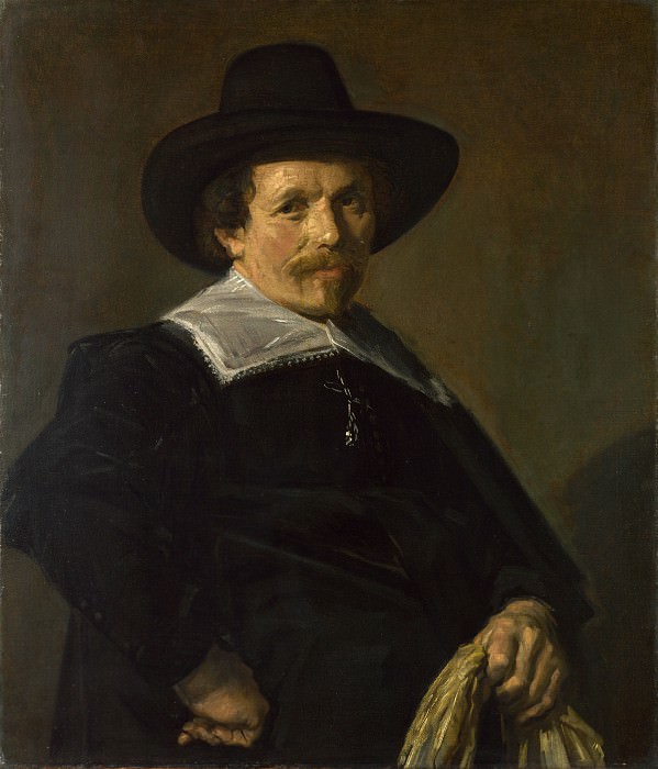 Frans Hals - Portrait of a Man holding Gloves. Part 2 National Gallery UK