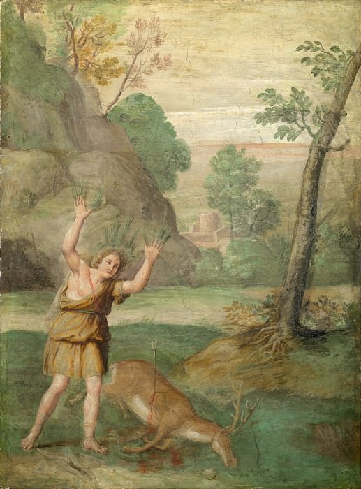 Доменикино и помощник - Превращение Кипариса в дерево. Часть 2 Национальная галерея