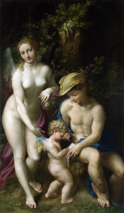 Корреджо - Венера, Меркурий и Купидон. Часть 2 Национальная галерея