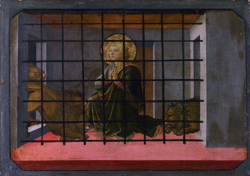 Fra Filippo Lippi and workshop - Saint Mamas in Prison thrown to the Lions. Part 2 National Gallery UK