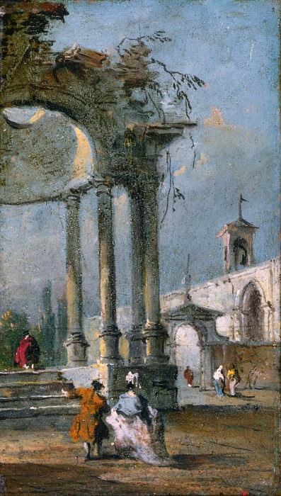 Francesco Guardi - Caprice View with Ruins. Part 2 National Gallery UK