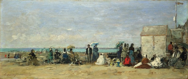 Eugene Boudin - Beach Scene, Trouville. Part 2 National Gallery UK