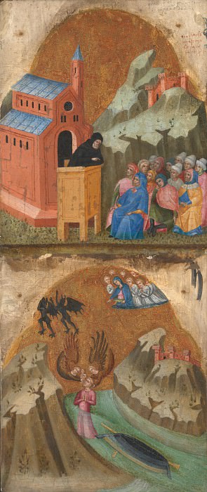 Далматинский мастер, 1375-1400 - Проповедь Эльсиния и возвращений к жизни французского каноника. Часть 2 Национальная галерея