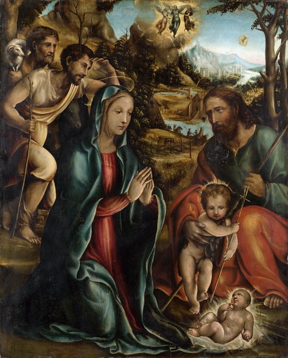 Содома (последователь) - Рождество с маленьким Иоанном Крестителем и пастухами. Часть 2 Национальная галерея