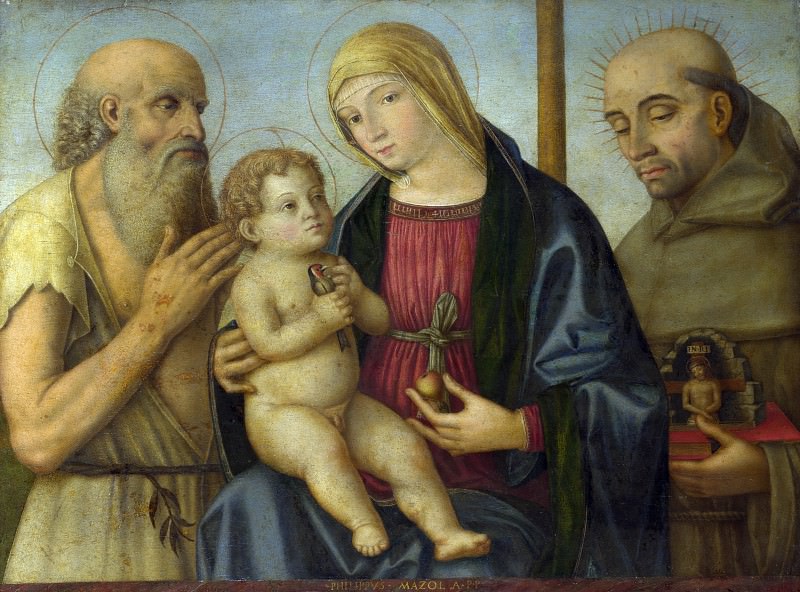 Filippo Mazzola - The Virgin and Child with Saints. Part 2 National Gallery UK