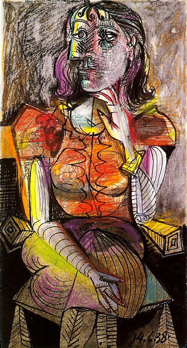 1938 Femme assise 1. Пабло Пикассо (1881-1973) Период: 1931-1942