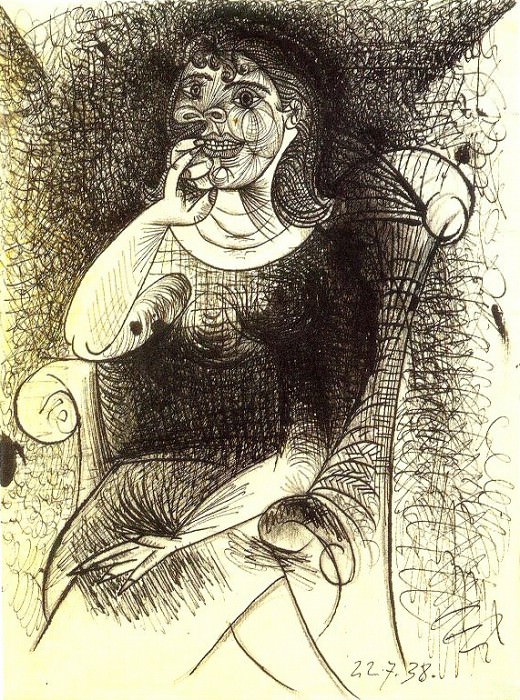 1938 Femme dans un fauteuil. Pablo Picasso (1881-1973) Period of creation: 1931-1942