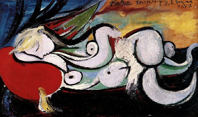 1932 Nu couchВ sur un coussin rouge (Marie-ThКrВse). Pablo Picasso (1881-1973) Period of creation: 1931-1942