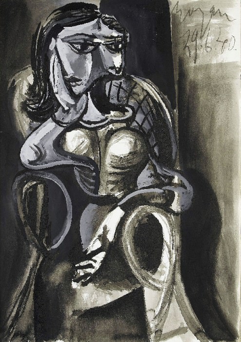 1940 Femme assise dans un fauteuil 5. Пабло Пикассо (1881-1973) Период: 1931-1942