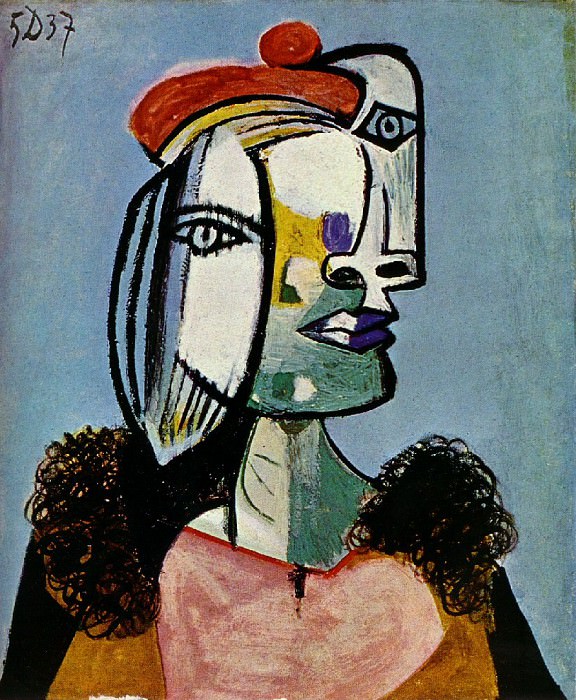 1937 Portrait de femme au bВret4. Pablo Picasso (1881-1973) Period of creation: 1931-1942
