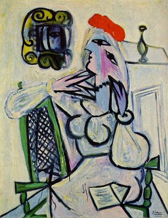 1934 Femme assise au chapeau rouge, Пабло Пикассо (1881-1973) Период: 1931-1942