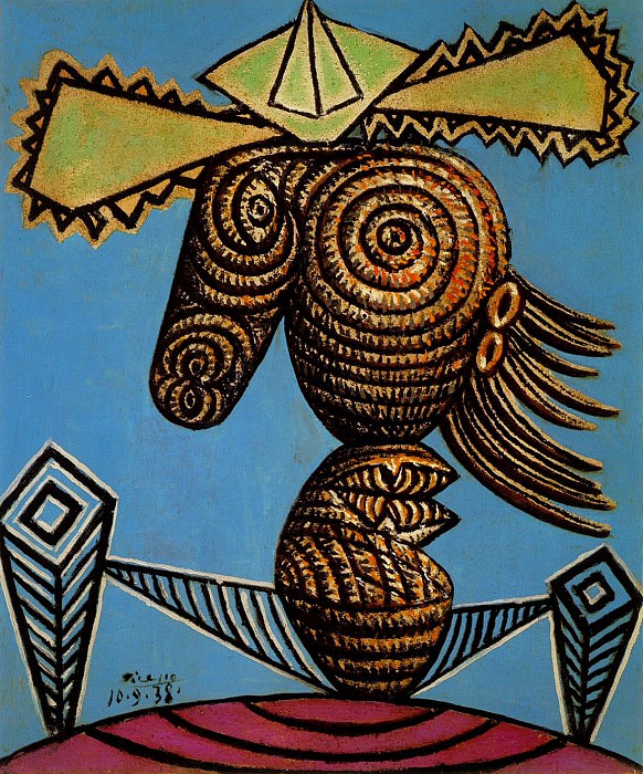 1938 Figure fВminine au chapeau, assise sur une chaise. Pablo Picasso (1881-1973) Period of creation: 1931-1942