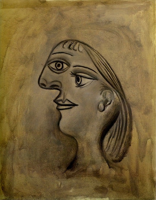 1938 TИte de femme - Profil gauche. Пабло Пикассо (1881-1973) Период: 1931-1942