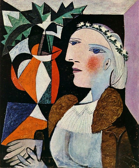1937 Portrait de femme Е la guirlande, Пабло Пикассо (1881-1973) Период: 1931-1942