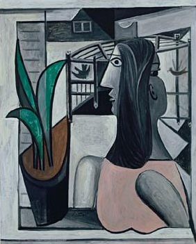 1941 Femme et cage Е oiseaux prКs de la fenИtre. Pablo Picasso (1881-1973) Period of creation: 1931-1942