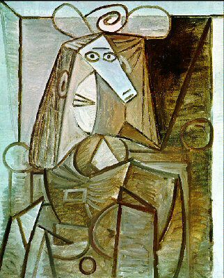 1942 Femme assise. Пабло Пикассо (1881-1973) Период: 1931-1942