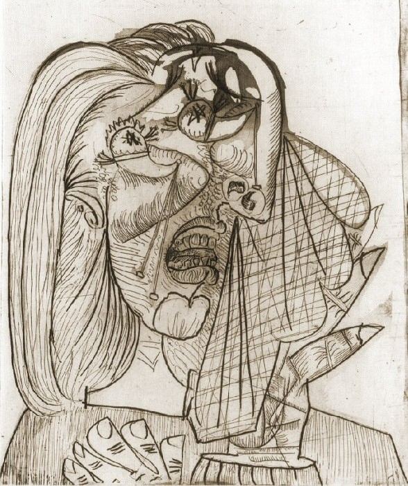 1937 La femme qui pleure I (III). Пабло Пикассо (1881-1973) Период: 1931-1942
