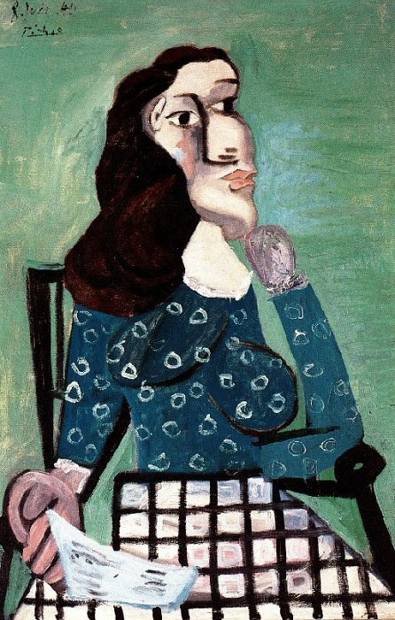 1941 Femme au corsage bleu. Пабло Пикассо (1881-1973) Период: 1931-1942