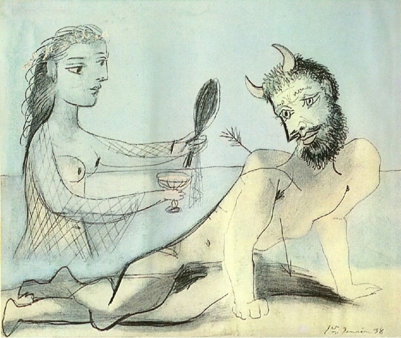 1938 Faune blessВ et femme. Пабло Пикассо (1881-1973) Период: 1931-1942