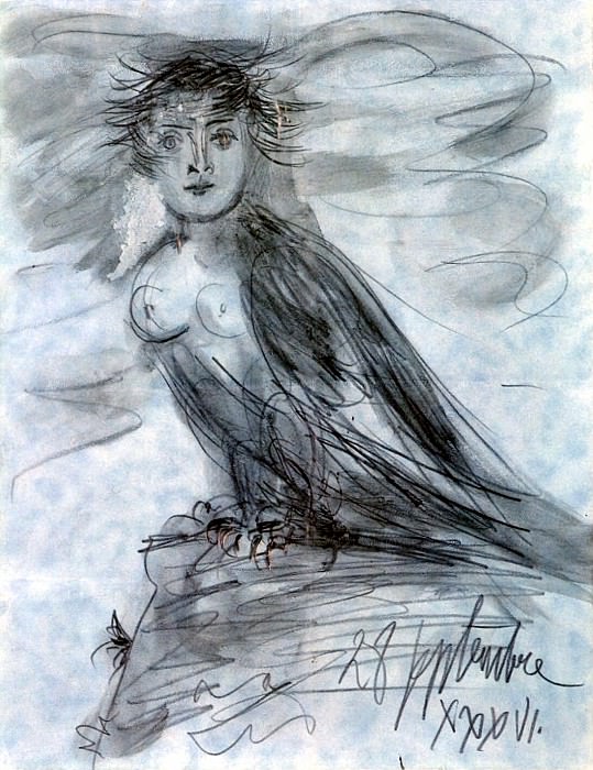 1936 Dora Maar en forme doiseau. Пабло Пикассо (1881-1973) Период: 1931-1942