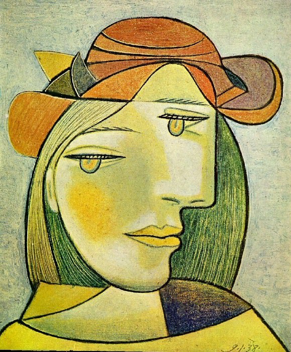1938 Portrait de femme au chapeau. Пабло Пикассо (1881-1973) Период: 1931-1942