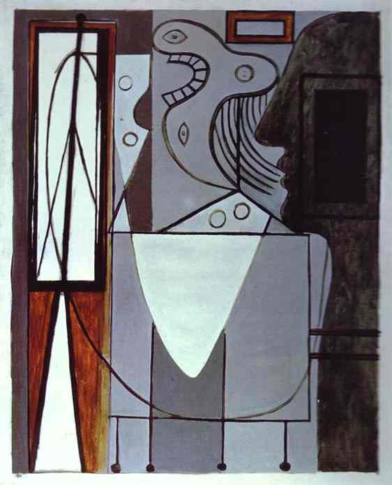 1940 silhouette de picasso et jeune fille en pleurs. Пабло Пикассо (1881-1973) Период: 1931-1942