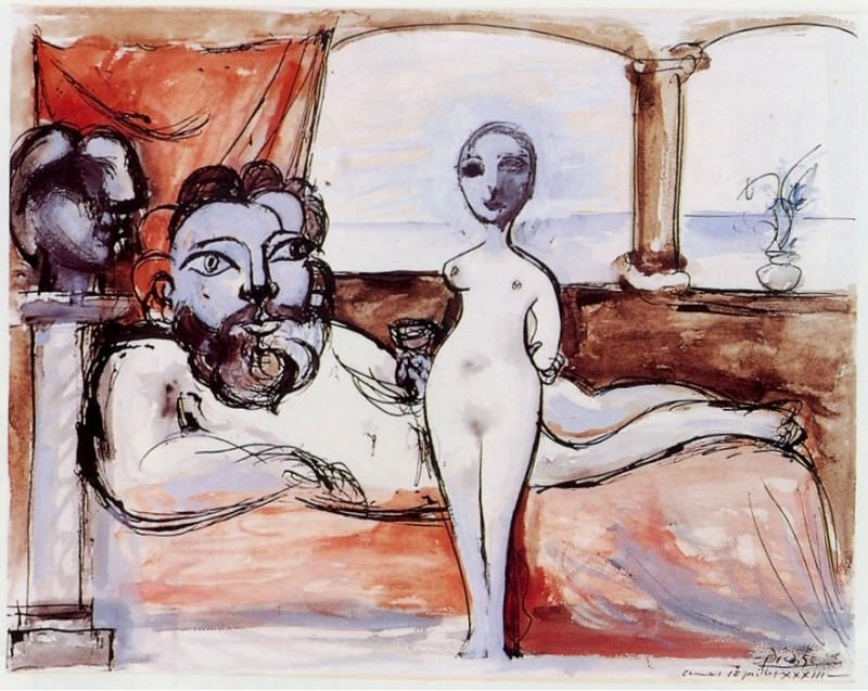 1933 Le repos du sculpteur, Пабло Пикассо (1881-1973) Период: 1931-1942
