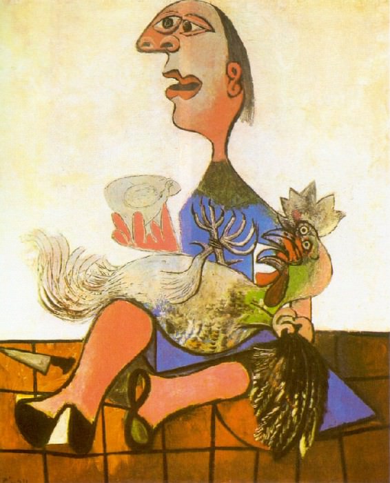 1938 Femme au coq, Пабло Пикассо (1881-1973) Период: 1931-1942