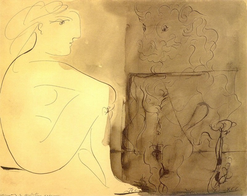 1933 Nu accroupi et Minotaure. Пабло Пикассо (1881-1973) Период: 1931-1942