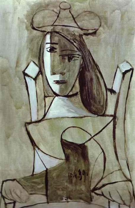1939 Femme assise au chapeau 5. Пабло Пикассо (1881-1973) Период: 1931-1942