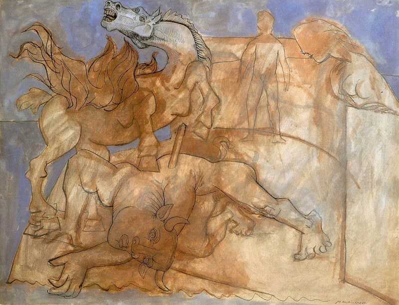 1936 Minotaure blessВ, cheval et personnages. Пабло Пикассо (1881-1973) Период: 1931-1942