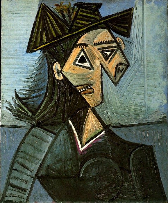 1942 Buste de femme au chapeau Е fleurs. Пабло Пикассо (1881-1973) Период: 1931-1942