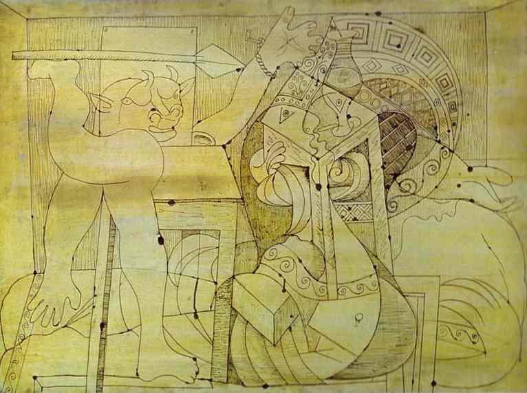 1934 Minotaure au javelot et femme otage. Пабло Пикассо (1881-1973) Период: 1931-1942
