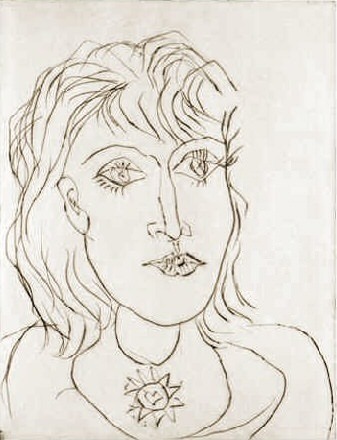 1937 Portrait de Dora Maar au collier. Пабло Пикассо (1881-1973) Период: 1931-1942
