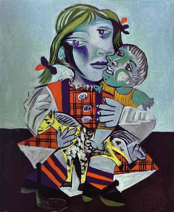 1938 Maya Е la poupВe et au cheval. Пабло Пикассо (1881-1973) Период: 1931-1942
