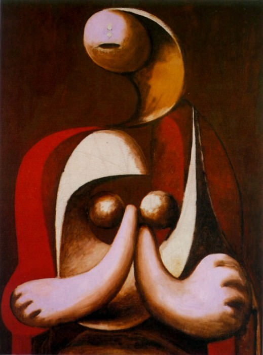 1932 Femme assise dans un fauteuil rouge. Пабло Пикассо (1881-1973) Период: 1931-1942