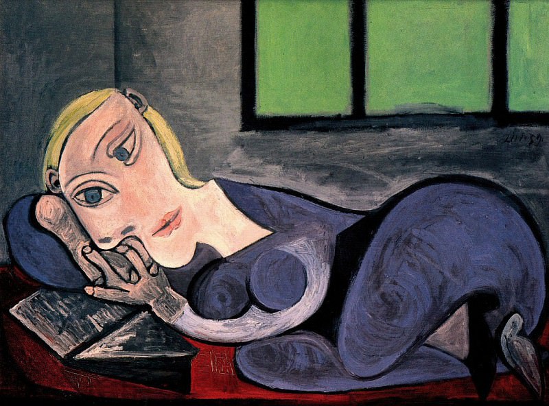 1939 Femme couchВe lisant (Marie-Thérèse Walter). Пабло Пикассо (1881-1973) Период: 1931-1942