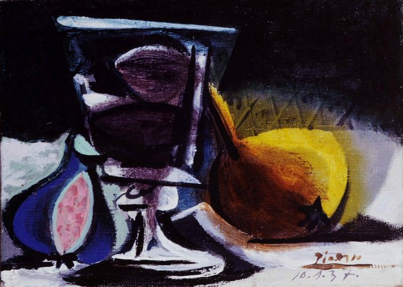 1937 Nature morte au verre. Пабло Пикассо (1881-1973) Период: 1931-1942