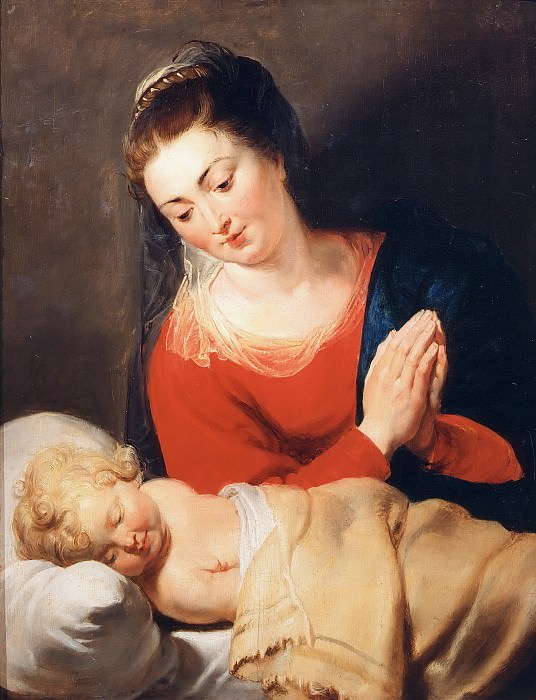 Мадонна, поклоняющаяся спящему Младенцу. Питер Пауль Рубенс