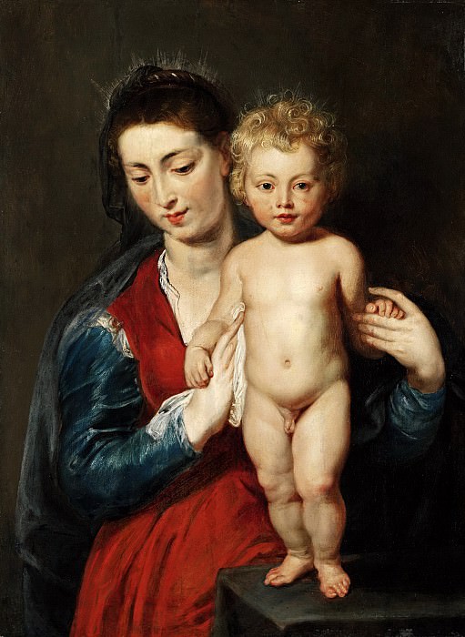 Мадонна с младенцем. 1616-18. 62х49. Музей Нижней Саксонии, Ганновер. Питер Пауль Рубенс