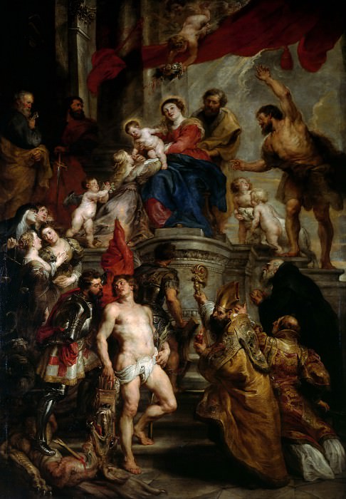 Madonna Enthroned with Child and Saints. Peter Paul Rubens