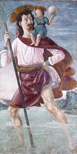 Доменико Гирландайо (Италия, Флоренция 1448/49-1494) - Святой Христофор и Младенец Христос. Музей Метрополитен: часть 2