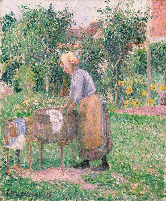 Camille Pissarro - A Washerwoman at Eragny. Metropolitan Museum: part 2