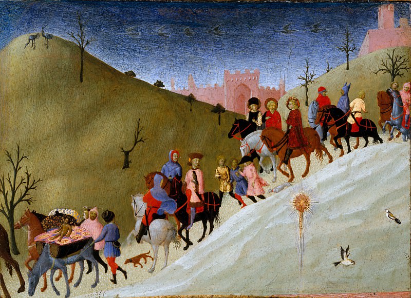 Сассетта (Италия, Сиена или Кортона около 1400-1450) - Путешествие волхвов. Музей Метрополитен: часть 2