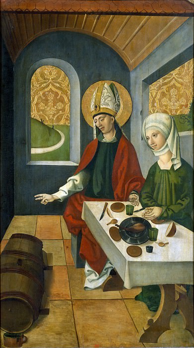 Швейцарский художник, последняя четверть 15-го века - Святой Ремигий наполняет бочку вина. Музей Метрополитен: часть 2