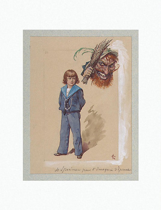Regamey, Felix - The figure of a boy in a sailor suit and caricature head. Hermitage ~ part 10