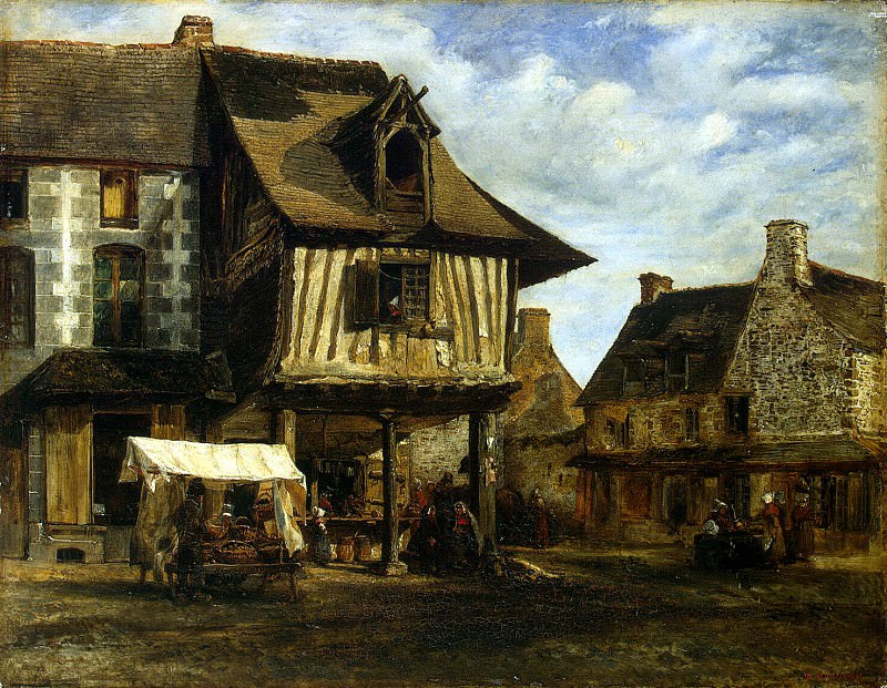 Rousseau, Theodore - The market in Normandy. Hermitage ~ part 10