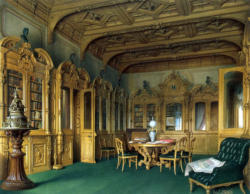 Premazzi, Luigi - Mansion of Baron AL Stieglitz. Library. Hermitage ~ part 10