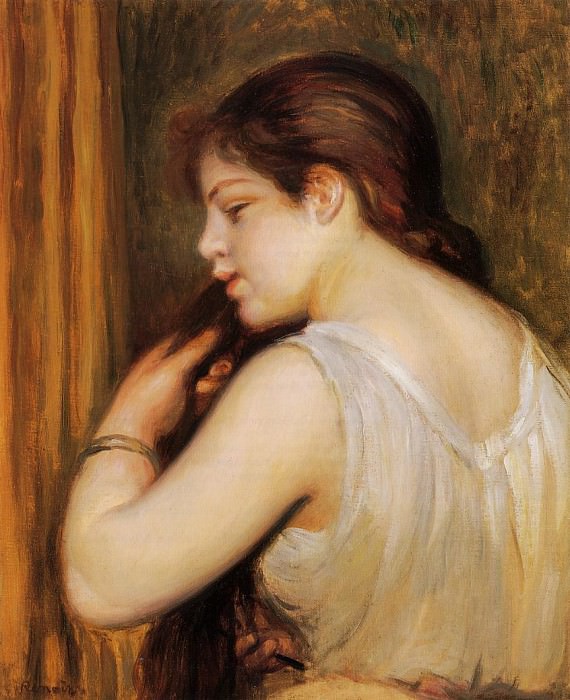 The Coiffure (also known as Young Girl Combing Her Hair). Pierre-Auguste Renoir