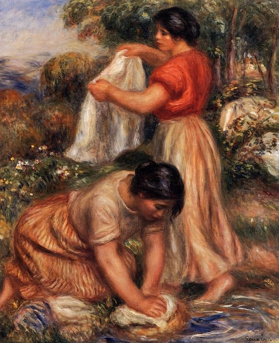 Laundresses. Pierre-Auguste Renoir